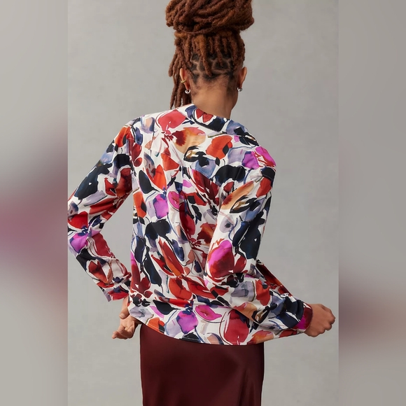 Anthropologie Cloth & Stone Printed Buttondown Shirt Floral Medium - Picture 3 of 7